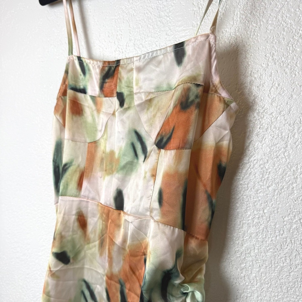 SHEIN Women's Abstract Print Ruched Camisole Midi‎ Dress - Picture 3 of 5